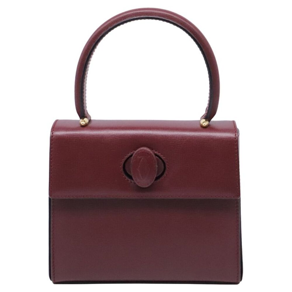 Cartier Must De Cartier Top Handle Bag in Burgundy Leather